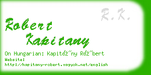 robert kapitany business card